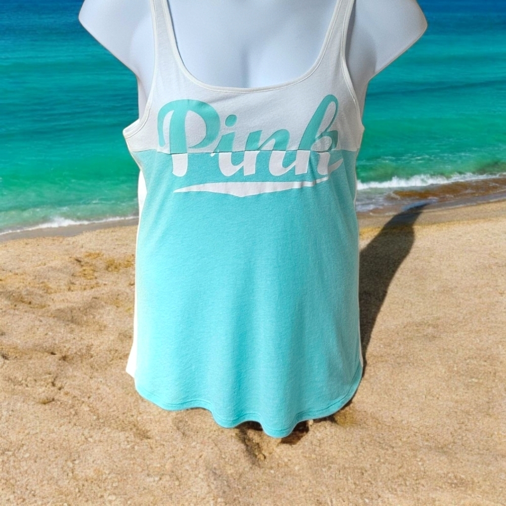 PINK VS NEW Soft Color Block PINK Logo Tank Top